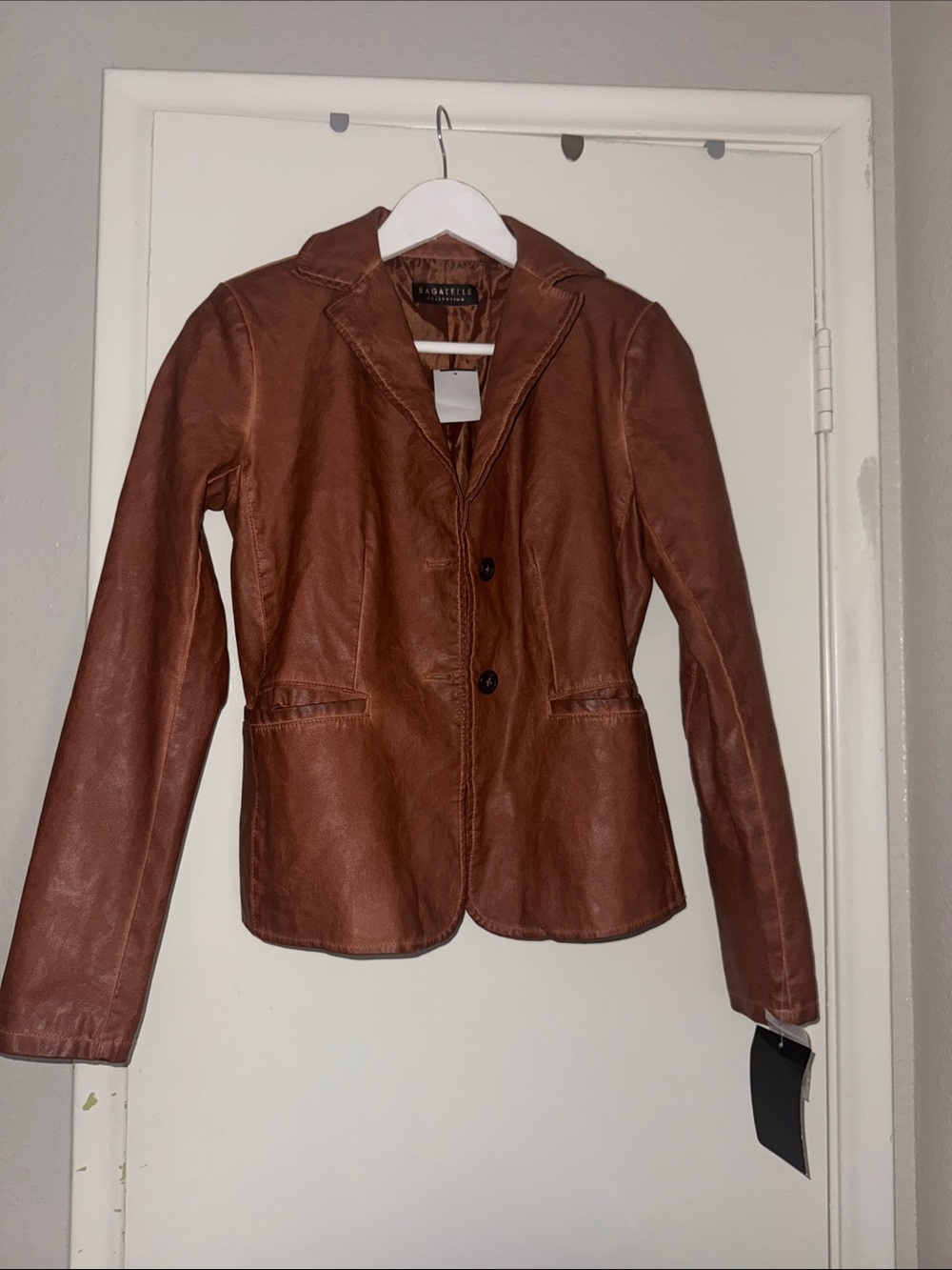 bagatelle Chestnut Brown Leather Blazer